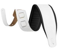 "Levys Amped Leather 3"" WH/BK"