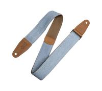 Levy's Correa para guitarra Leathers Denim Series con extremos de piel auténtica, ancho 5 cm, azul claro (M7DM-LTB)