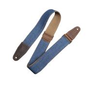Levy's Correa para guitarra Leathers Denim Series con extremos de piel auténtica, ancho 5 cm, azul (M7DM-BLU)