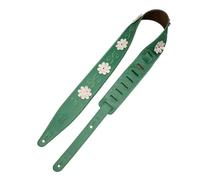 Levy's In Bloom Series - Correa para guitarra de piel auténtica de 6,35 cm con apliques de flores, margarita y verde (MG317IB-001)
