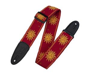 Levys Jacquard Weave W Leather Back & Ends 2 Sun Design Red