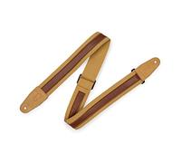 Levy's Leathers Combo Series - Tira de cuero de 1 pulgada en correa de algodón de 2 pulgadas con extremos de gamuza auténtica y ajuste Tri-Glide; bronceado/bronceado (MC2CG-TAN-TAN)