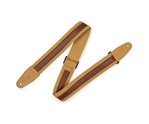 Levy's Leathers Combo Series - Tira de cuero de 1 pulgada en correa de algodón de 2 pulgadas con extremos de gamuza auténtica y ajuste Tri-Glide; bronceado/bronceado (MC2CG-TAN-TAN)