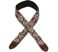 Levy's Leathers - Correa de guitarra de tejido jacquard vintage de 2 pulgadas con respaldo de cuero (M8HTV-24)