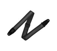 Levy's Leathers Cotton Combo Series MC2CG-BLK-BLK-BLK Correa para guitarra de algodón con tiras de piel, ancho de 5 cm, color negro