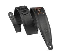Levy's Leathers MG317MP-BLK-BRN - Correa de cuero acolchada para adultos Bordado de fase lunar 2.5" Ajustable de 48" a 56" Correa para guitarra Negro/Marrón Estándar