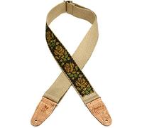 Levy's Leathers MH8P-010 - Cincha de cáñamo natural con extremos de corcho, 5 cm, rosa, amarillo, naranja sobre negro