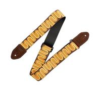 Levy's Leathers Mid Century Modern Series - Correa de guitarra de poliéster de 5 cm de ancho con extremos de piel de ante auténtica y ajuste de longitud Tri-Glide de 35.2 a 60.5 pulgadas, ranura de