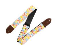 Levy's Leathers Mid Century Modern Series - Correa de guitarra de poliéster de 5 cm de ancho con extremos de piel de ante auténtica y ajuste de longitud Tri-Glide de 35.2 a 60.5 pulgadas, rosa, verde
