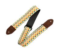Levy's Leathers Mid Century Modern Series - Correa de guitarra de poliéster de 5 cm de ancho con extremos de piel de ante auténtica y ajuste de longitud Tri-Glide de 35.2 a 60.5 pulgadas, burbujas MCM