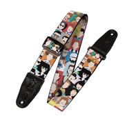 Levy's Leathers MPD2-104 - Correa de guitarra de poliéster de 2 pulgadas de ancho con extremos de cuero; figuras de arte pop