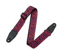 Levy's Leathers MPD2-110 Prints Poliéster w Cuero Extremos 2" - Cráneos púrpura y rojo