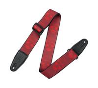 Levy's Leathers MPD2-114 Prints Poliéster w Cuero Extremos 2" - Rojo Oscuro y Rojo Cráneo