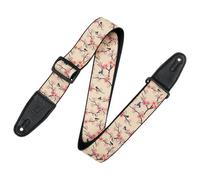 Levy's Leathers MPD2-115 - Correa para guitarra (poliéster, con extremos de piel, 5 cm), diseño de cerezos y pájaros
