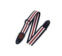 Levy's Leathers MSSC8-RWB - Correa para guitarra de algodón, 5,08 cm, color azul y blanco y rojo
