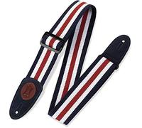 Levy's Leathers MSSC8-RWB - Correa para guitarra de algodón, 5,08 cm, color azul y blanco y rojo