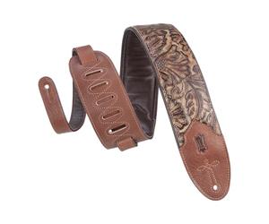 Levy's Leathers Sundance - Correa de cuero para guitarra con relieve de 7,6 cm de ancho; serie Western - Palm Pecan (M4WP-002)