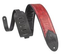Levy's Leathers Sundance - Correa de guitarra de cuero en relieve de 3 pulgadas de ancho; serie Western - Geranium Merlot (M4WP-003)