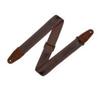 Levy's Leathers Tira de cuero de 2 pulgadas en algodón marrón oscuro ajustable de 35 a 60 pulgadas (MC2CG-BRN-DBR)