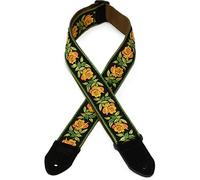 Levy's MC8JQ-004 Correas Para Guitarras Jacquard Weave Cotton Backing & Suede Ends - Rosa Yellow