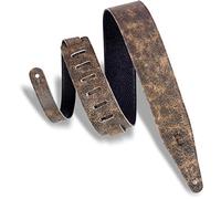 Levy's MG317BOG-BRN Correas Para Guitarras Garment Leather Garment Leather Backing Distressed 2 1/2" - Brown