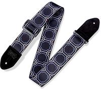 Levy's MPDP2-001 Correas Para Guitarras Prints Polyester Suede Ends 2" Deco Pillar - Black-White
