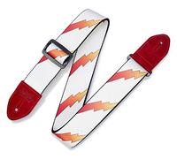Levy's MPRB2-001 Correas Para Guitarras Prints Polyester Suede Ends 2" Rainbolt - White-Red
