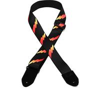 Levy's MPRB2-002 Correas Para Guitarras Prints Polyester Suede Ends 2" Rainbolt - Black-Red