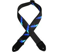 Levy's MPRB2-004 Correas Para Guitarras Prints Polyester Suede Ends 2" Rainbolt - Black-Blue