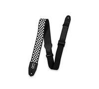 Levy's Mprh Right Height-Correa de Guitarra de poliéster de 5 cm de Ancho con diseño a Cuadros en Blanco y Negro, Talla única Unisex Adulto