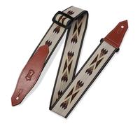 Levys Tribal Rhythms 2" Jacquard Weave Guitar Strap Arrows with Veg-Tan Leather