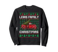 Lewis Family Ugly Christmas Sweater Red Truck Funny Xmas Sudadera