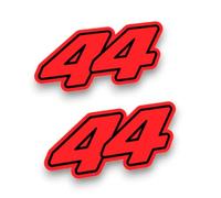 Lewis Hamilton Adhesivo 2022 para coche 44 F1 Fórmula 1 fluorescente rojo neón (rojo neón fluorescente/negro, 15 cm x 7 cm)