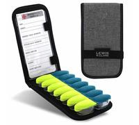 Lewis N. Clark - Organizador magnético plegable de píldoras para medicamentos OTC, color gris/negro, organizador magnético plegable de píldoras para medicamentos OTC, vitaminas con receta, 14 ranuras