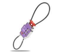 Lewis N Clark TSA80PUR - Cerradura de seguridad triple, color morado, 1 paquete, 3 cerraduras de seguridad TSA para maletas, equipaje de mano, bolsa de laptop, juego combinado para crear candado