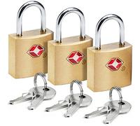 Lewis N Clarks Travel Sentry Mini Padlocks, Brass Square Gepäckschloss, Gold