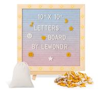 Lewondr Tablero de Fieltro, Cartel de Fieltro 25x25cm con 20 Luces LED, Tablero de Mensaje Cambiable con 340 Letras y Símbolos, Tablero de Anuncio Retro para Cumpleaños, Bodas, Fiestas, Multicolor