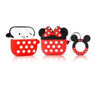 LEWOTE Funda protectora compatible con Apple Airpods 4, divertida y bonita caricatura delgada con llavero (Minnie)