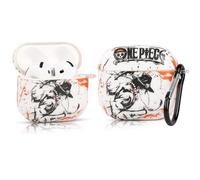 LEWOTE Funda protectora compatible con Apple Airpods 4, divertida y bonita funda de dibujos animados con llavero [serie One Piece] (Ace)