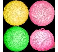 Lewtemi 3 bolas gigantes de 9 pulgadas que brillan en la oscuridad, bola grande elástica ligera con pinchos para aliviar el estrés, bolsa de regalo brillante con luces LED, regalos de fiesta, rellenos