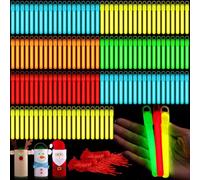 Lewtemi Paquete de 200 palitos brillantes de macarons de 4 pulgadas a granel, palos de luz brillante con cordón envuelto individualmente, barras luminosas para fiestas, actividades, cumpleaños y