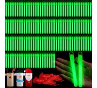 Lewtemi Paquete de 200 varillas brillantes verdes de 4 pulgadas a granel, barras de luz brillante con cordón envuelto individualmente, barras luminosas para fiestas, actividades, cumpleaños y