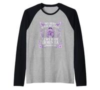 Lewy Body Dementia Awareness My Hero - Cinta Morada Camiseta Manga Raglan