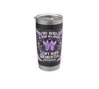 Lewy Body Dementia Awareness My Hero - Cinta morada Vaso térmico de acero inoxidable de doble pared