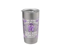 Lewy Body Dementia Awareness My Hero - Cinta morada Vaso térmico de acero inoxidable de doble pared