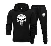 LEXAHO Chándal Unisex de Calavera para Correr, Sudadera con Capucha para Hombre,suéter,Jogger,Conjunto Unisex,Traje de Calavera para Correr,suéter 3D+Pantalones (Sportanzug 9,M)