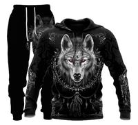 LEXAHO Sudadera unisex con capucha 3D Wolf con estampado de lobo, unisex, sudadera con capucha y pantalones, S-6XL, Hoodie6, XXL