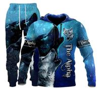 LEXAHO Sudadera unisex con capucha 3D Wolf con estampado de lobo, unisex, sudadera con capucha y pantalones, S-6XL, Hoodie5, L