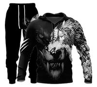 LEXAHO Sudadera unisex con capucha 3D Wolf con estampado de lobo, unisex, sudadera con capucha y pantalones, S-6XL, Sudadera con capucha11, XL