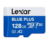LEXAR 128GB BLUE PLUS MICROSDHC UHS-I WITH SD ADAPTER, UP TO 170MB/s READ C10 A2 V30 U3